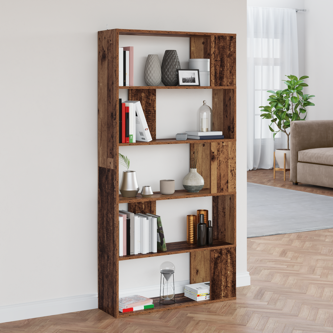 Bogskab Gammelt træ 80 x 24 x 159 cm Konstrueret træ