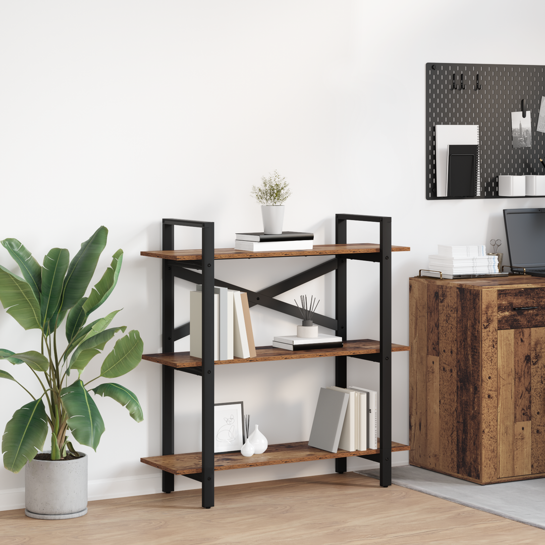 Bogreol Gammelt træ 100 x 33,5 x 102 cm Konstrueret træ