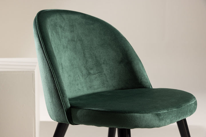 Venture Home Velvet Matstol 2-pack - Svart / Mossgrön Sammet