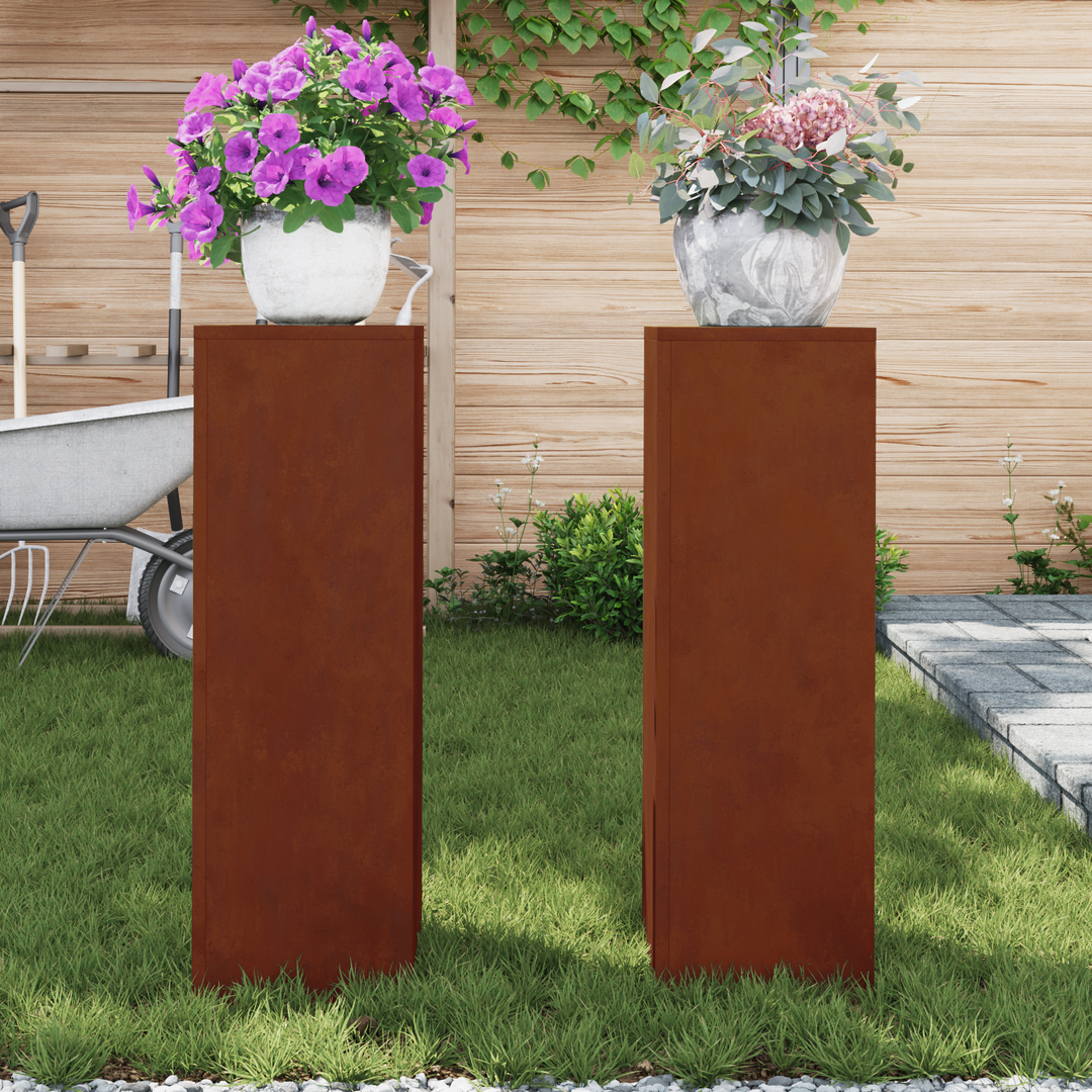 Planteholder 2 pcs Rusten 24 x 24 x 75 cm Cortenstål