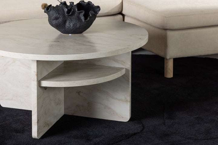 Venture Home Ålesund Coffe table φ85 - Marble look /