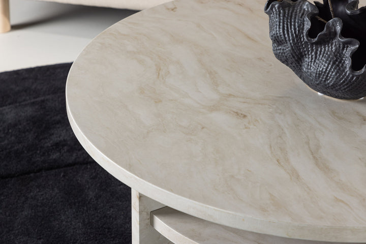 Venture Home Ålesund Coffe table φ85 - Marble look /