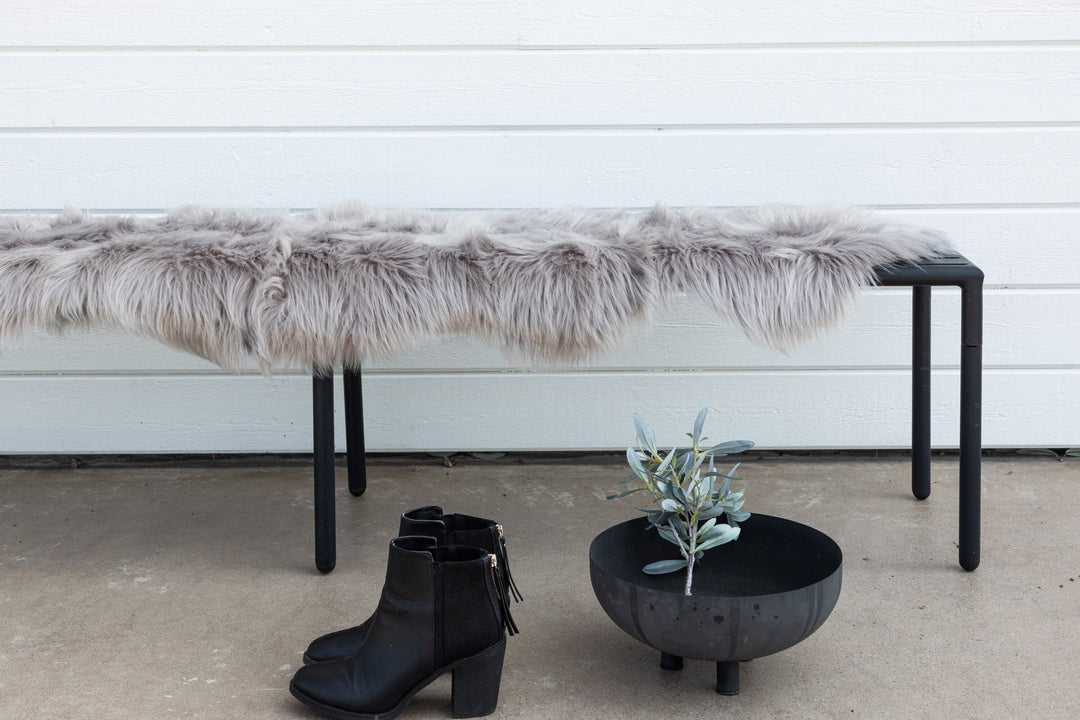 Venture Home Katy Polyester Fake Fur - 180*55-  -Pläd-Grey