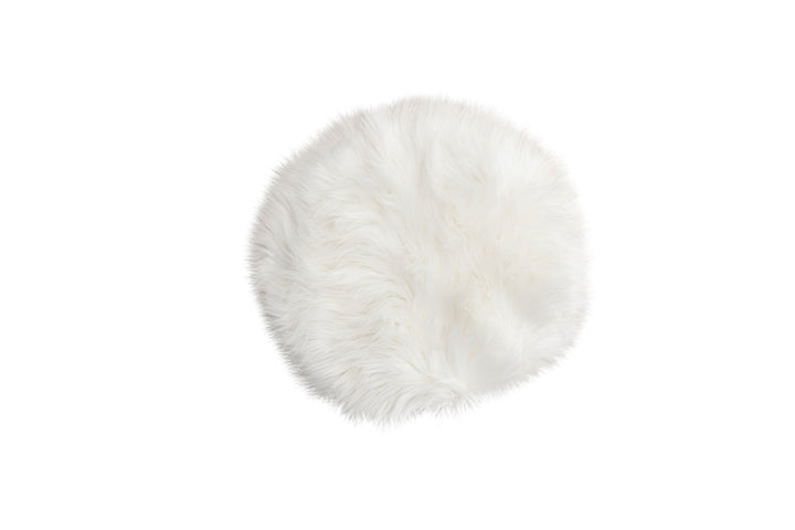 Venture Home Katy Polyester Fake Fur - 34*34-  -Round-White