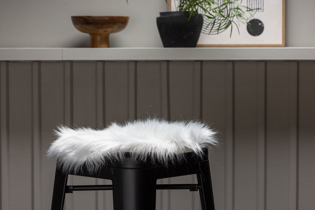 Venture Home Katy Polyester Fake Fur - 34*34-  -Round-White