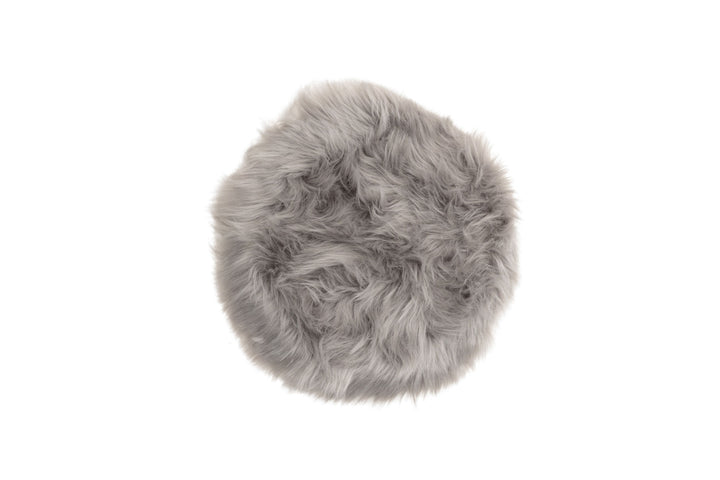 Venture Home Katy Polyester Fake Fur - 34*34-  -Round-Grey