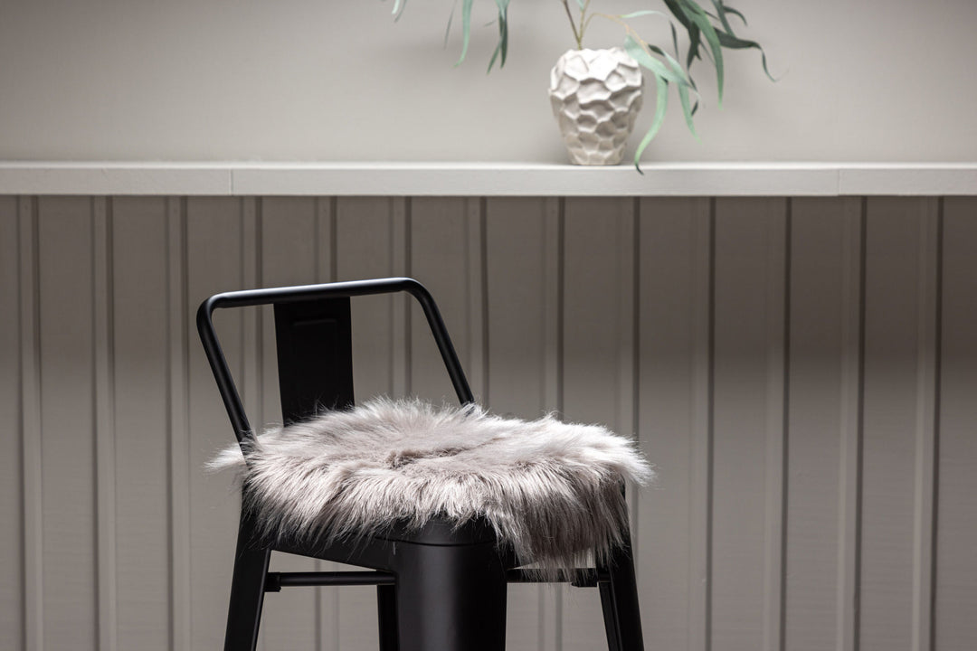 Venture Home Katy Polyester Fake Fur - 34*34-  -Round-Grey