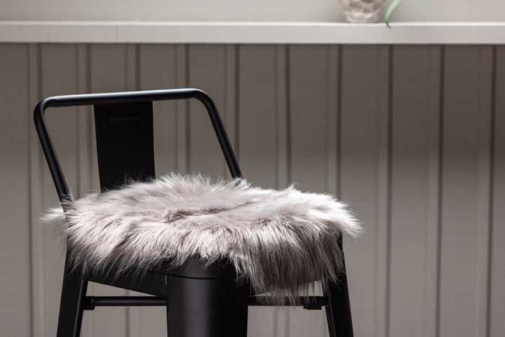 Venture Home Katy Polyester Fake Fur - 34*34-  -Round-Grey