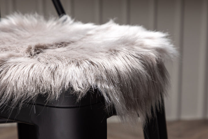 Venture Home Katy Polyester Fake Fur - 34*34-  -Round-Grey