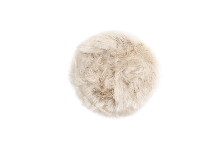 Venture Home Katy Polyester Fake Fur - 34*34-  -Round-Beige