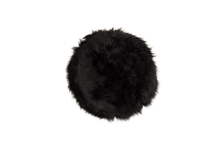 Venture Home Katy Polyester Fake Fur - 34*34-  -Round-Black