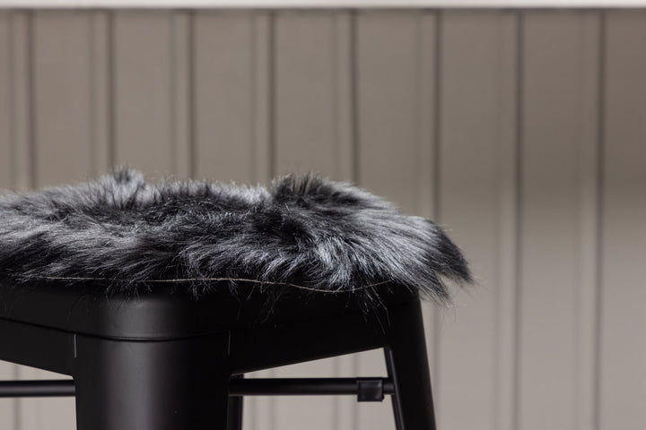 Venture Home Katy Polyester Fake Fur - 34*34-  -Round-Black