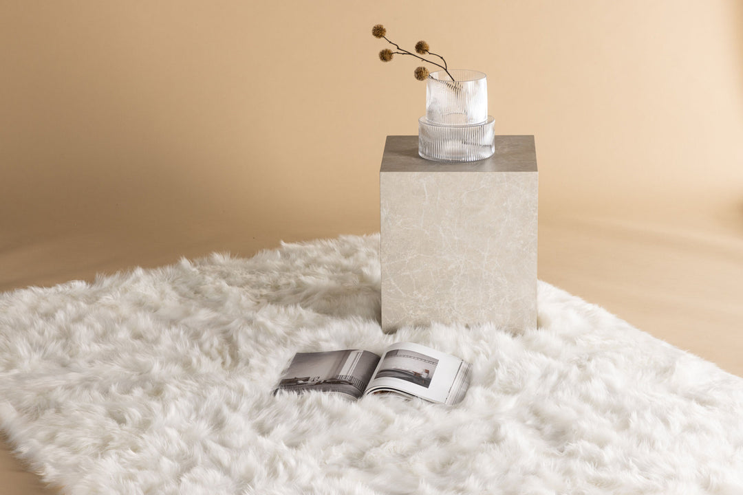 Venture Home Katy Polyester Fake Fur - 230*160-  -Rectangular-White