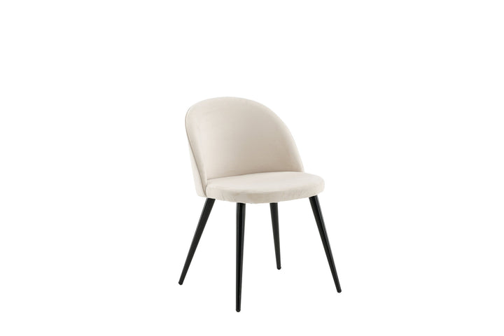 Venture Home Velvet Matstol 2-pack - Svart / Créme