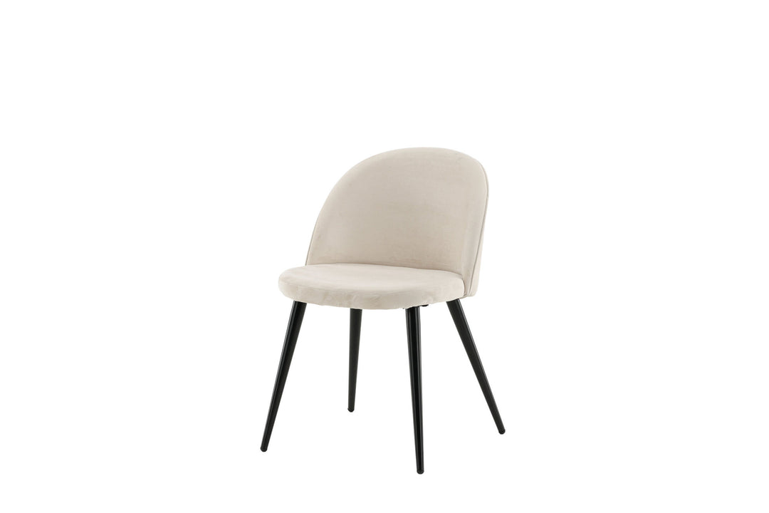 Venture Home Velvet Matstol 2-pack - Svart / Créme