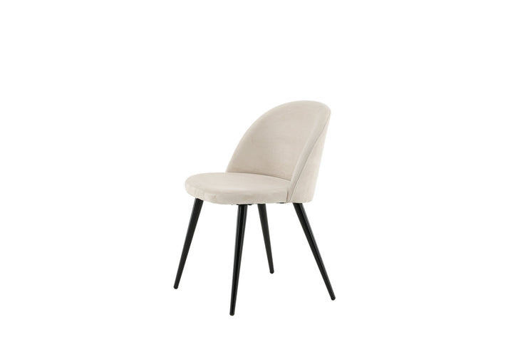 Venture Home Velvet Matstol 2-pack - Svart / Créme