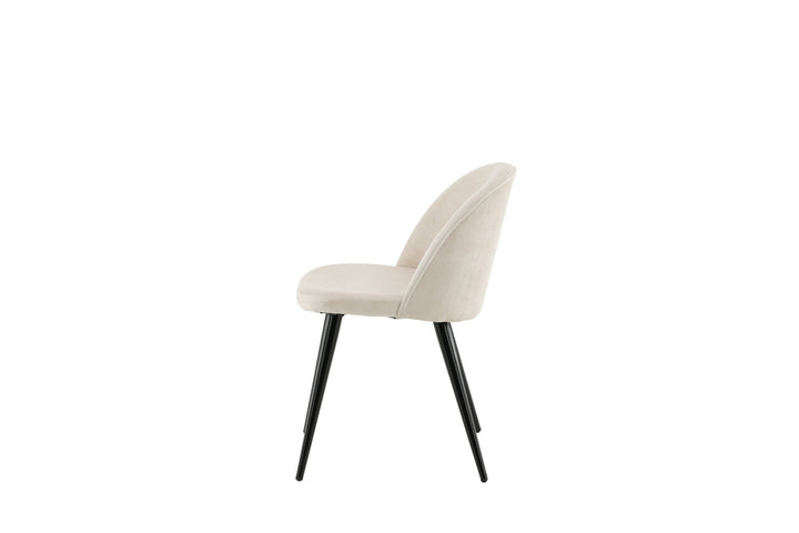 Venture Home Velvet Matstol 2-pack - Svart / Créme