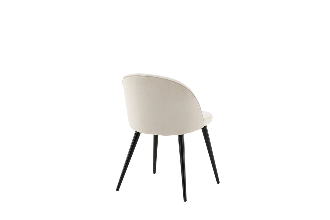 Venture Home Velvet Matstol 2-pack - Svart / Créme