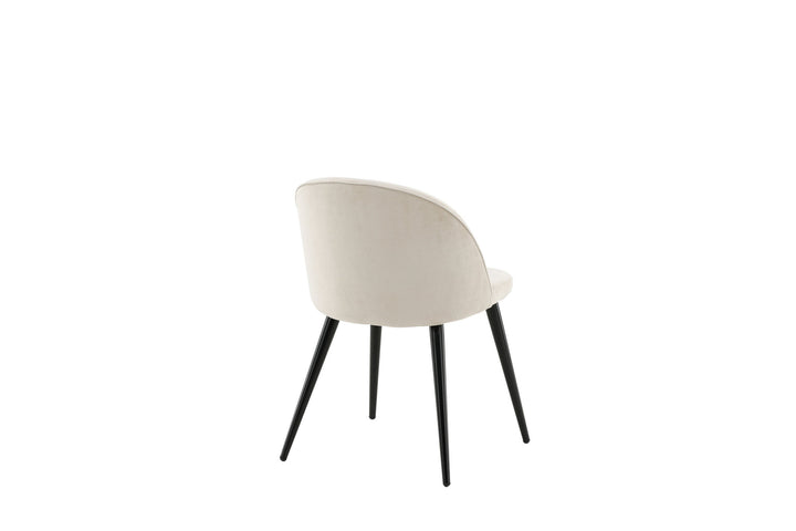 Venture Home Velvet Matstol 2-pack - Svart / Créme