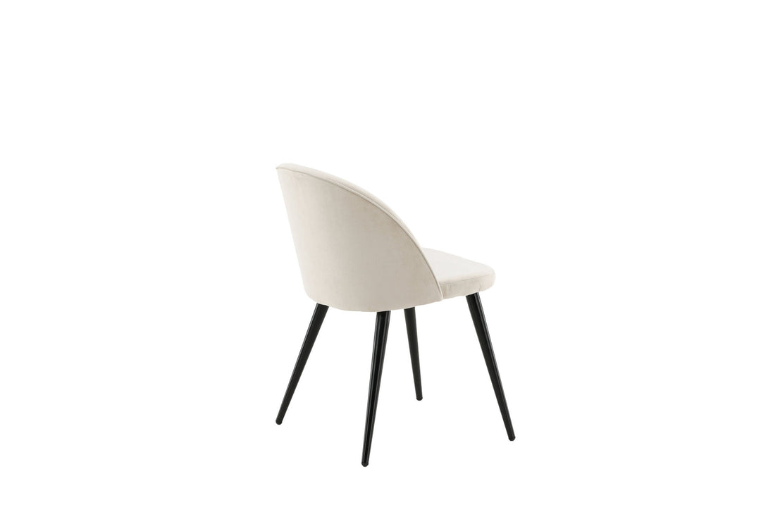 Venture Home Velvet Matstol 2-pack - Svart / Créme