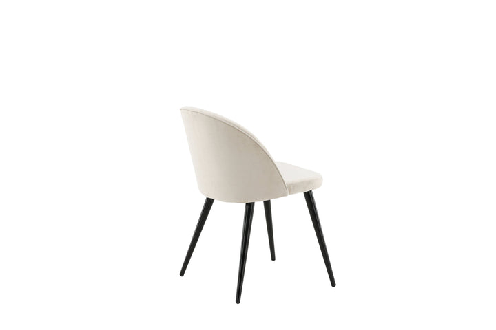 Venture Home Velvet Matstol 2-pack - Svart / Créme