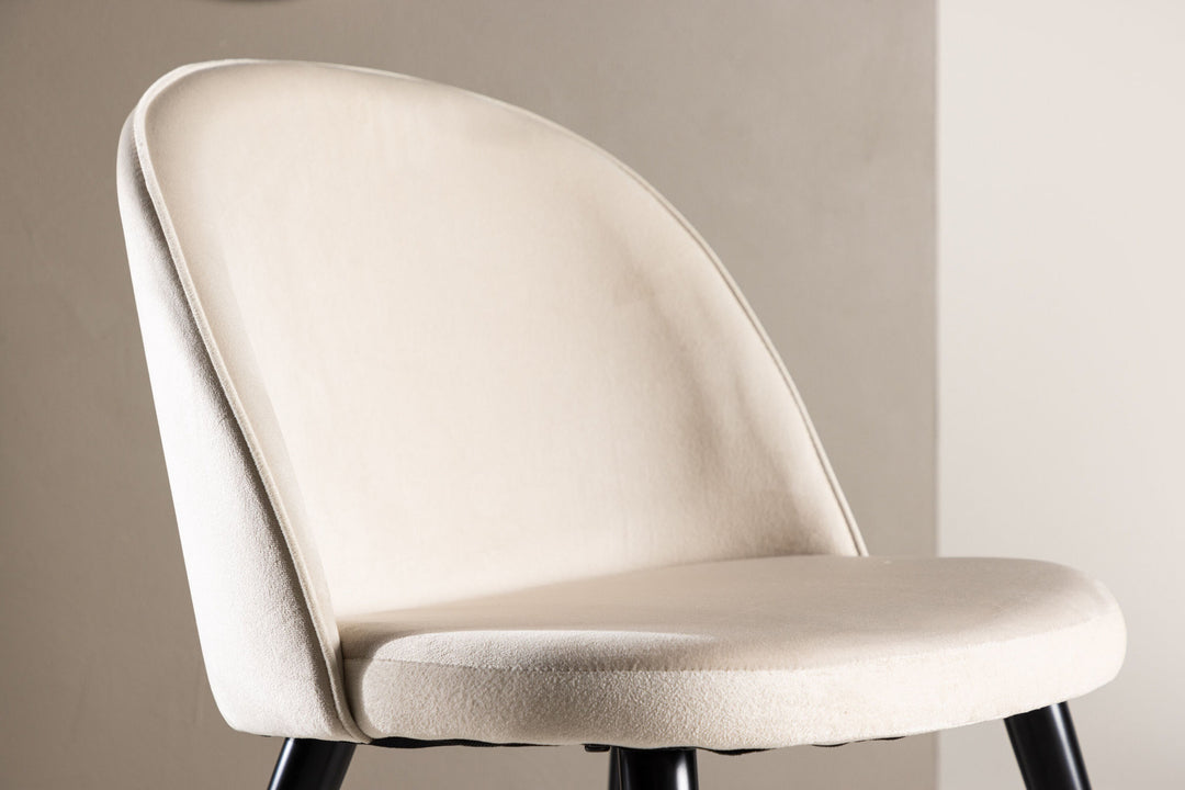 Venture Home Velvet Matstol 2-pack - Svart / Créme