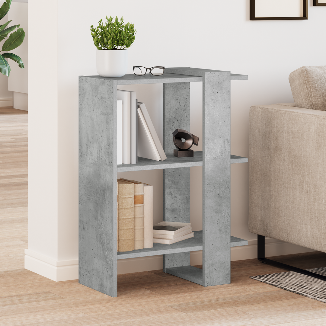 Bogreol Beton Grå 52 x 25 x 71,5 cm Konstrueret træ