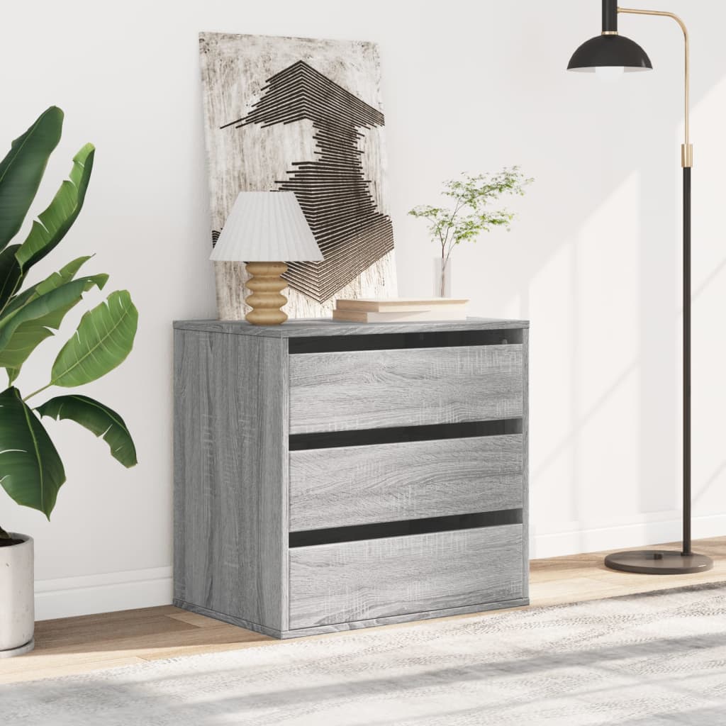 kommode til hjørne 60x41x58 cm konstrueret træ grå sonoma-eg