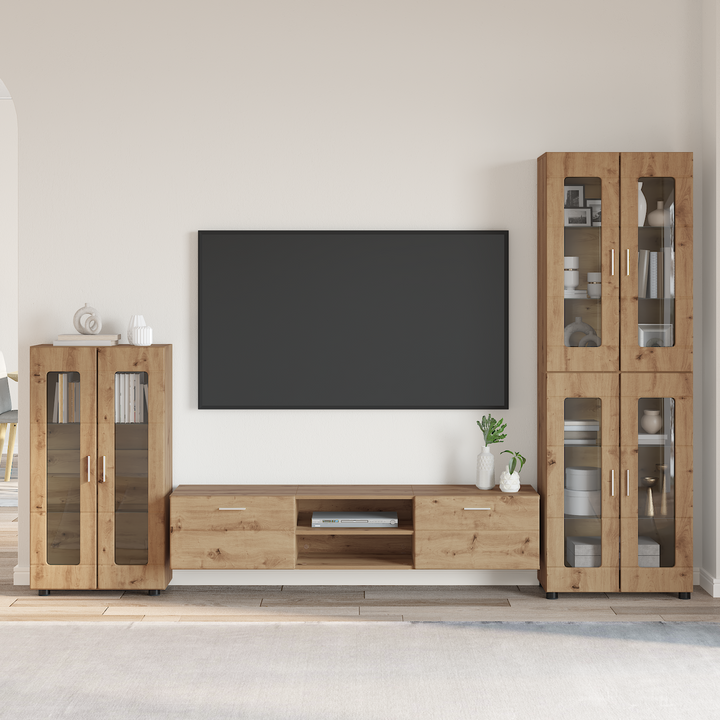 TV-møbelsæt med dør FLORIN 3 pcs Artisan Egetræ Konstrueret træ