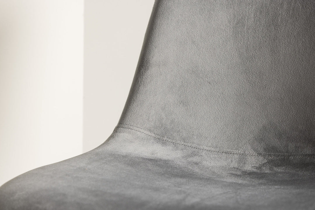 Venture Home Polar Dining Chair 2-pack - Black Legs / Light Grey Velvet