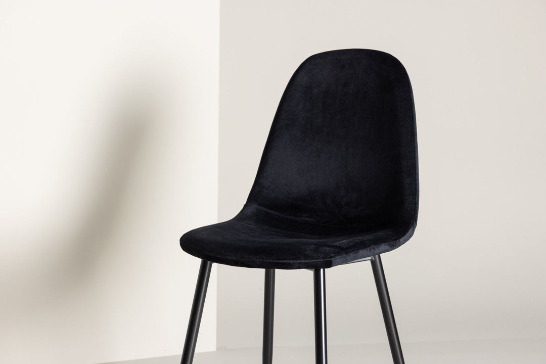 Venture Home Polar Dining Chair 2-pack - Black legs / Black Velvet