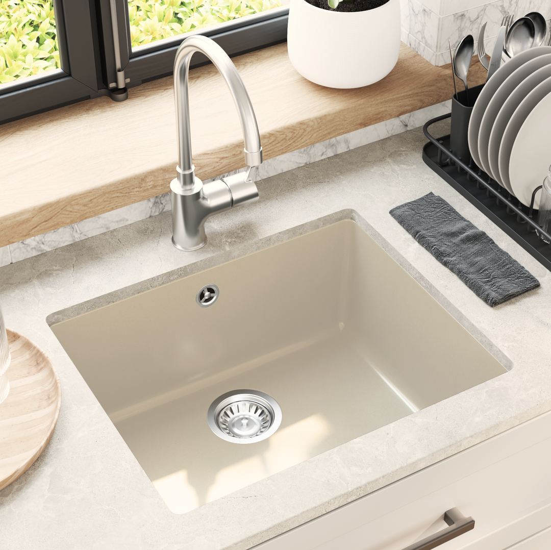 Vask Beige 530 x 460 mm 80% Kvarts og 20% Resin