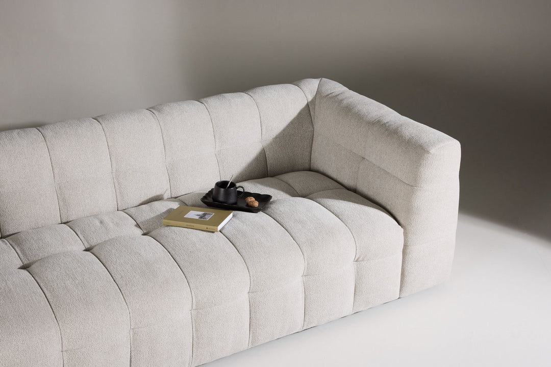 Venture Home Malou 3-Seat Sofa - Beige Fabric