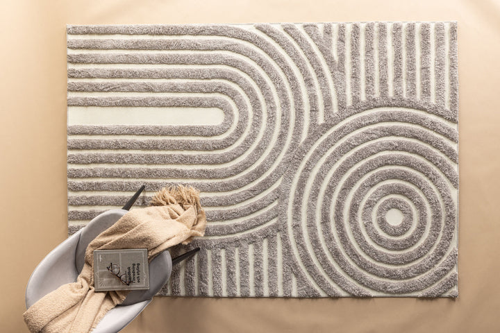 Venture Home Nikita  Poly-cotton Canvas - 230*160-  -Rectangular- Grey/White