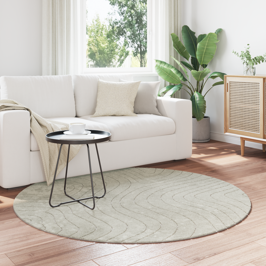 Områdetæpper Rund PALMERAS Grøn Ø 200 CM Polyester
