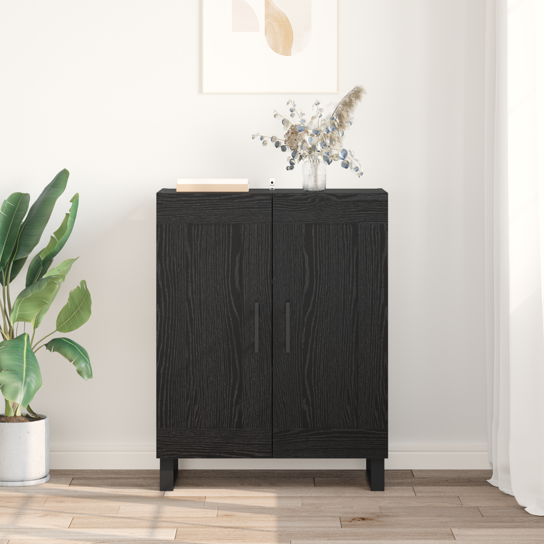Sideboard Sort eg 69,5 x 34 x 90 cm Ingeniørt træ og jern