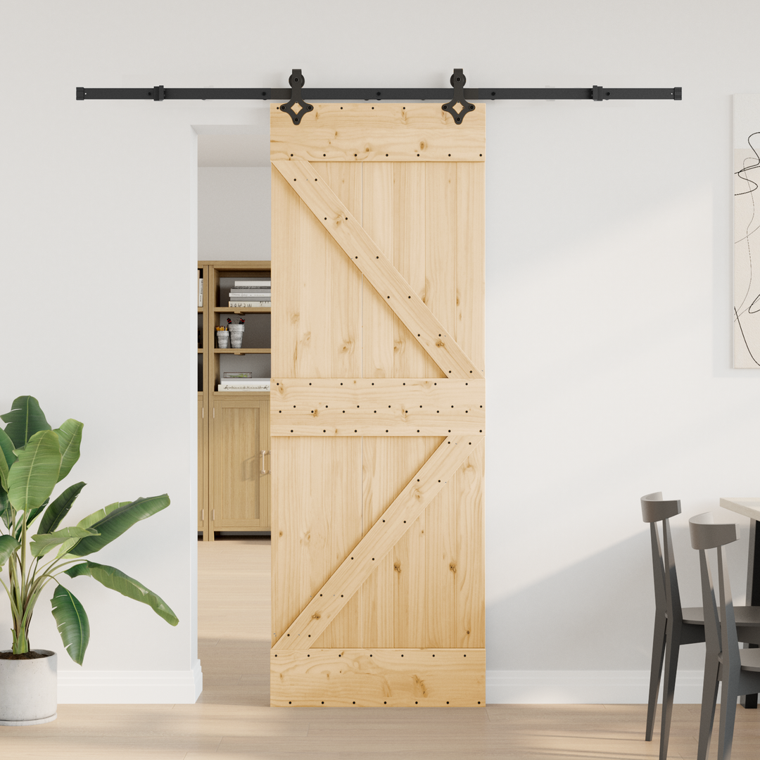 Skydedør NARVIK Naturfarvet og sort 70 x 210 cm (213,5 cm)