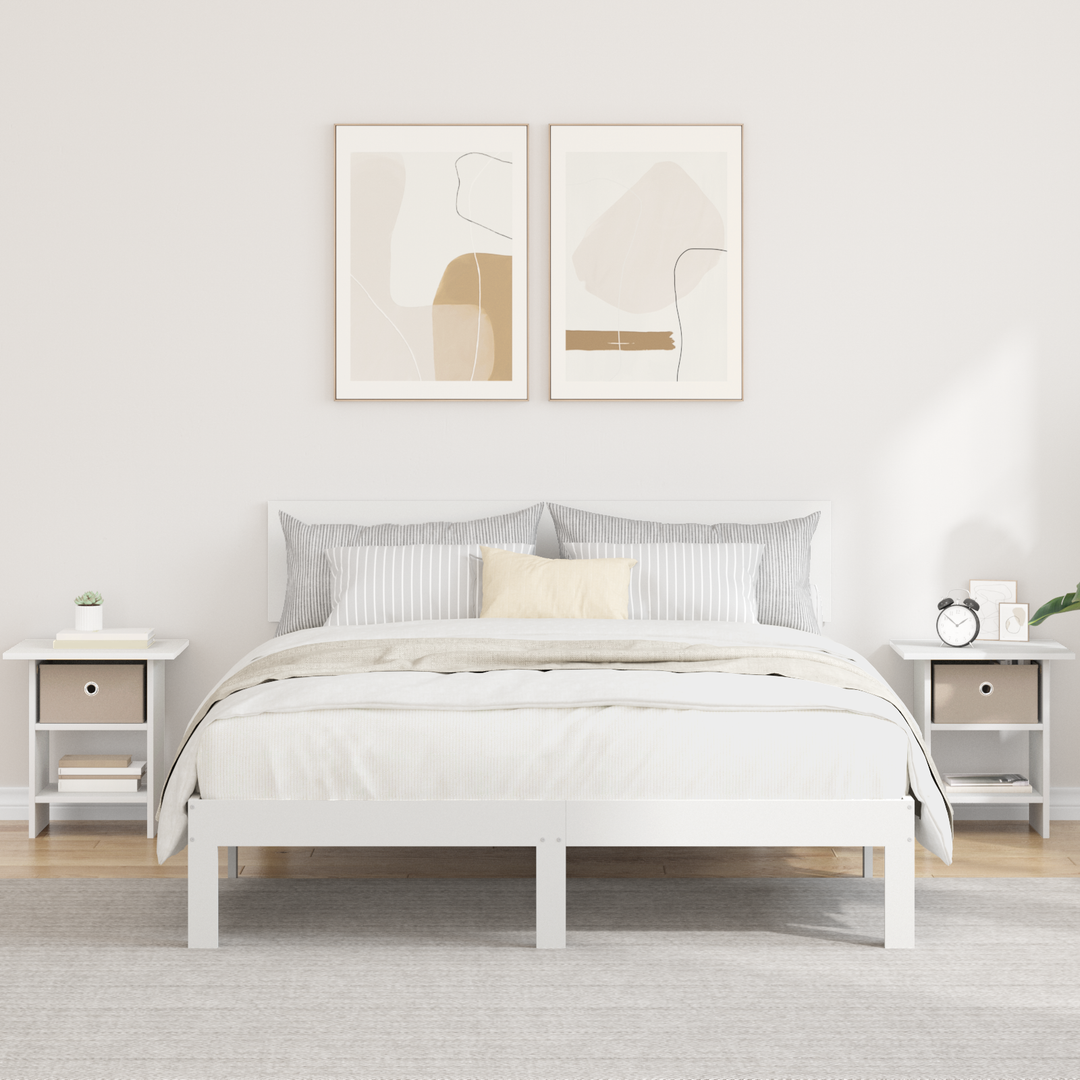 Sengebord med skuffe 2 pcs Hvid 41 x 40 x 45 cm Konstrueret træ