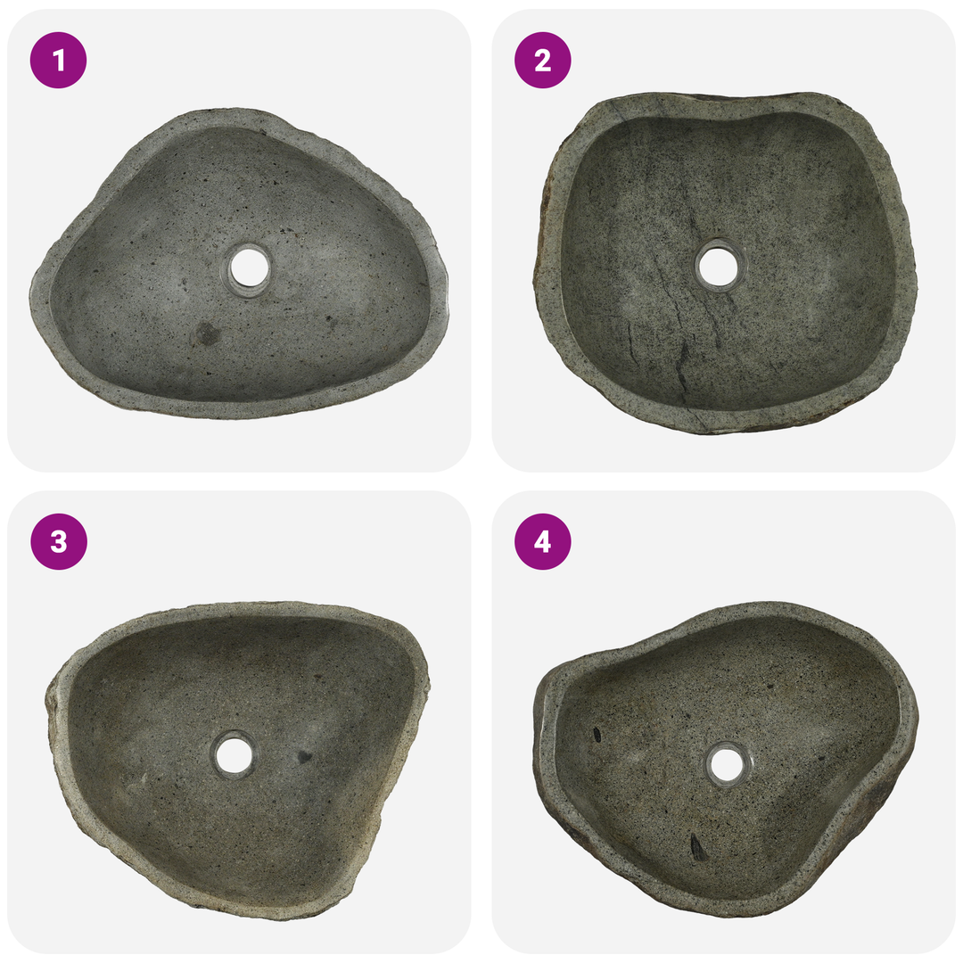 Flodstensbassin Lysegrå 52 x 40 x 15 cm River Stone