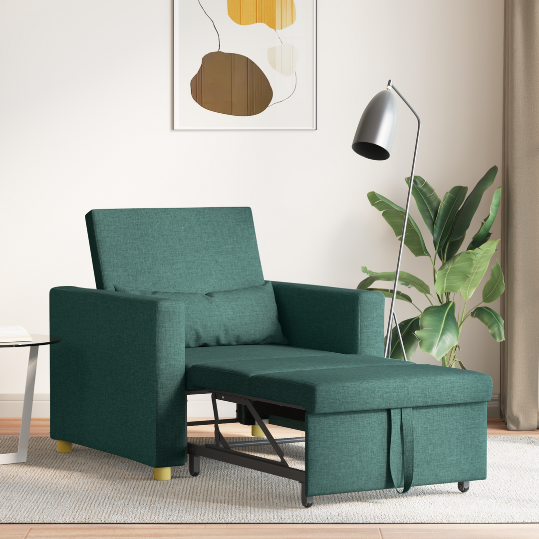 Utrækkelig sovesofa enkelt Mørkegrøn 90 x 165 x 87 cm Stof