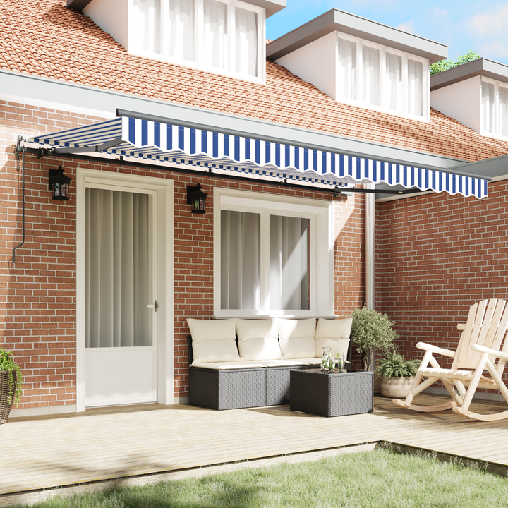 Utrækkelig Markise Blå 350 x 200 cm Stof