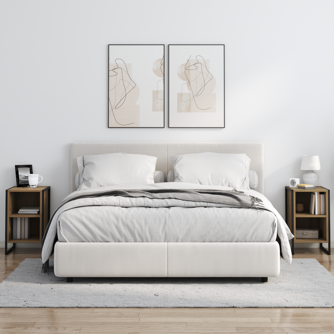 Sengebord 2 pcs Artisan eg 39,5 x 30 x 50 cm Konstrueret træ