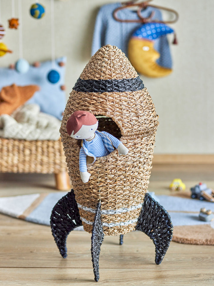 Bloomingville MINI Cosmina Kurv m/Låg, Natur, Søgræs