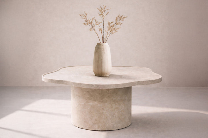 Venture Home Ilse sofabord - Beige marmorlook / MDF med 3D-papir