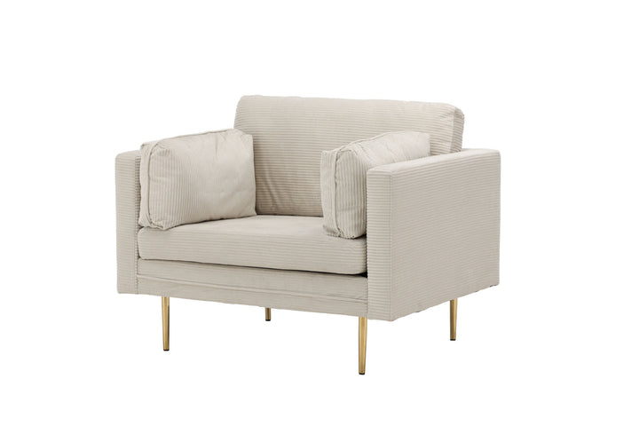 Venture Home Boom - Single Chair Corduroy - Light Grey