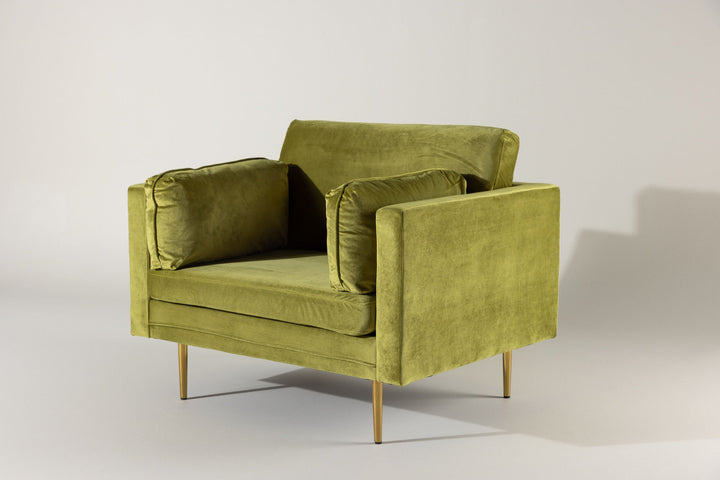 Venture Home Boom - Single Chair Velvet - Spring Green