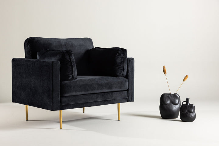 Venture Home Boom - Single Chair Velvet - Black