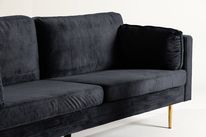 Venture Home Boom - 3 seat sofa Velvet - Black