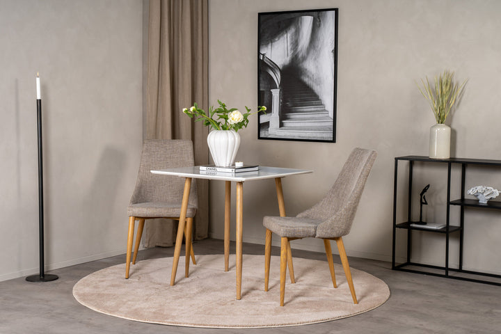Venture Home Polar dining table 80*80cm - White /oak-look legs