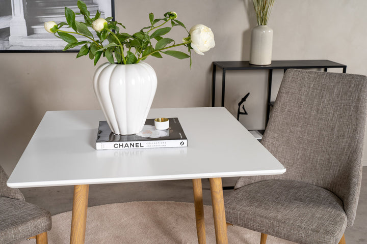 Venture Home Polar dining table 80*80cm - White /oak-look legs